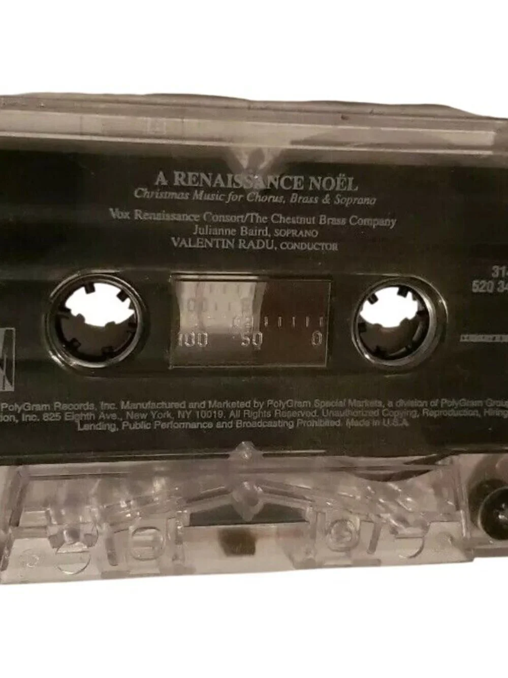 A Renaissance Noel Christmas Music for Chorus Brass Cassette Tape Vox Consort